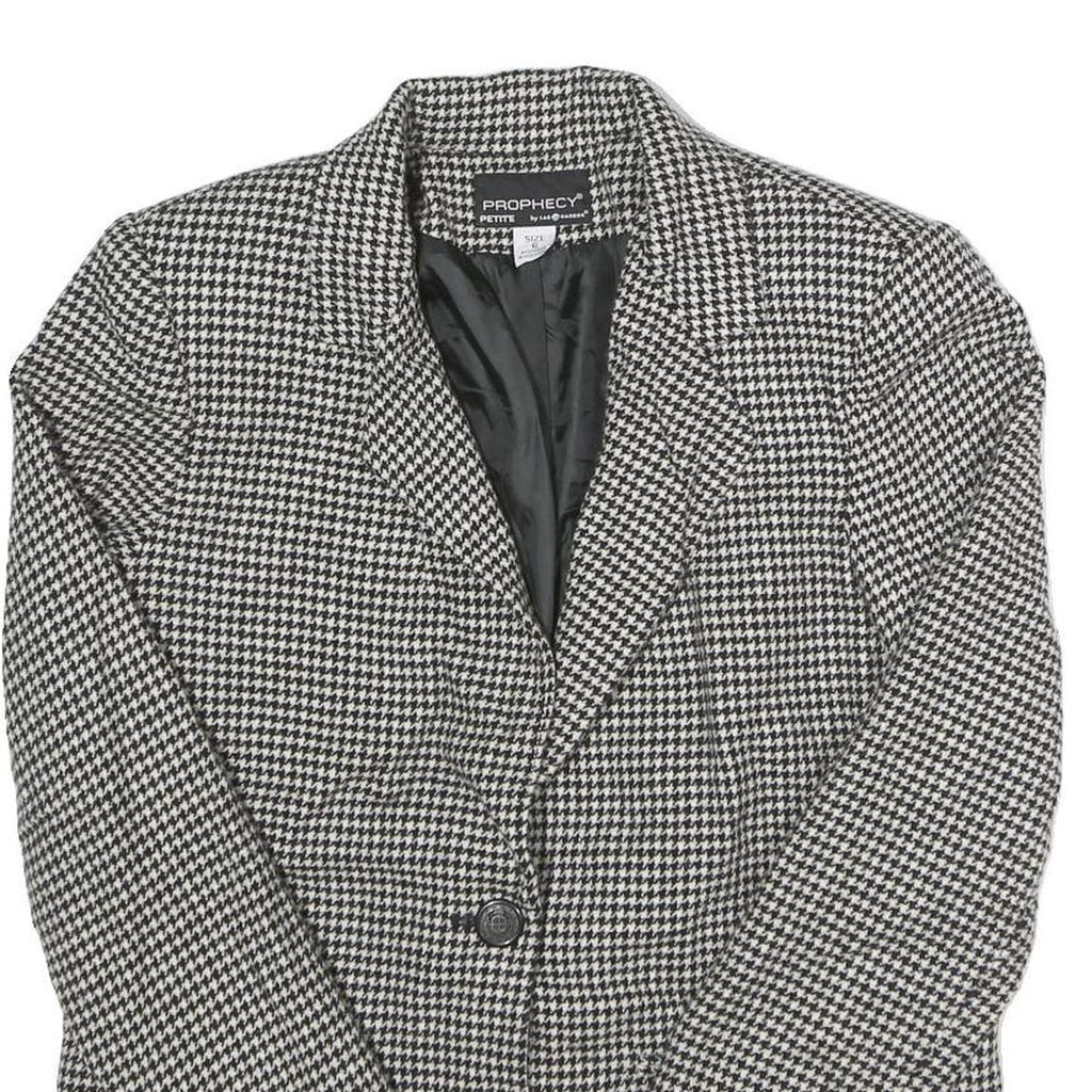 PROPHECY Womens Black & White Houndstooth Tailored Jacket UK 10 Wool Blend