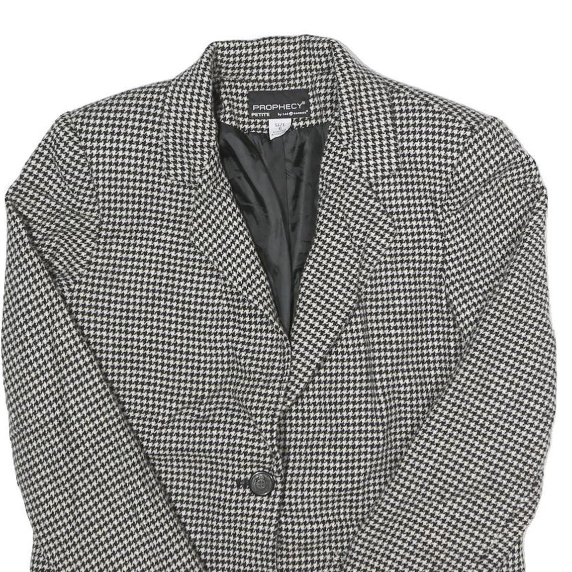 PROPHECY Womens Black & White Houndstooth Tailored Jacket UK 10 Wool Blend