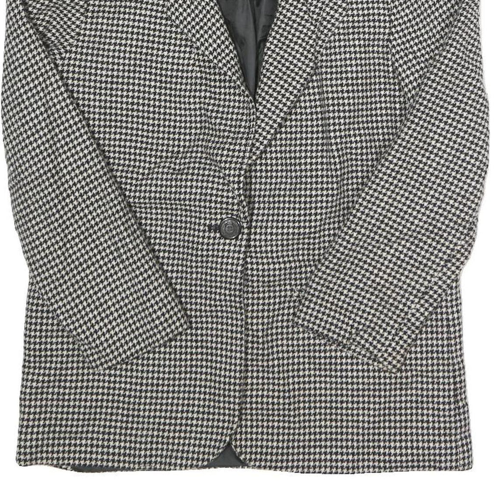 PROPHECY Womens Black & White Houndstooth Tailored Jacket UK 10 Wool Blend