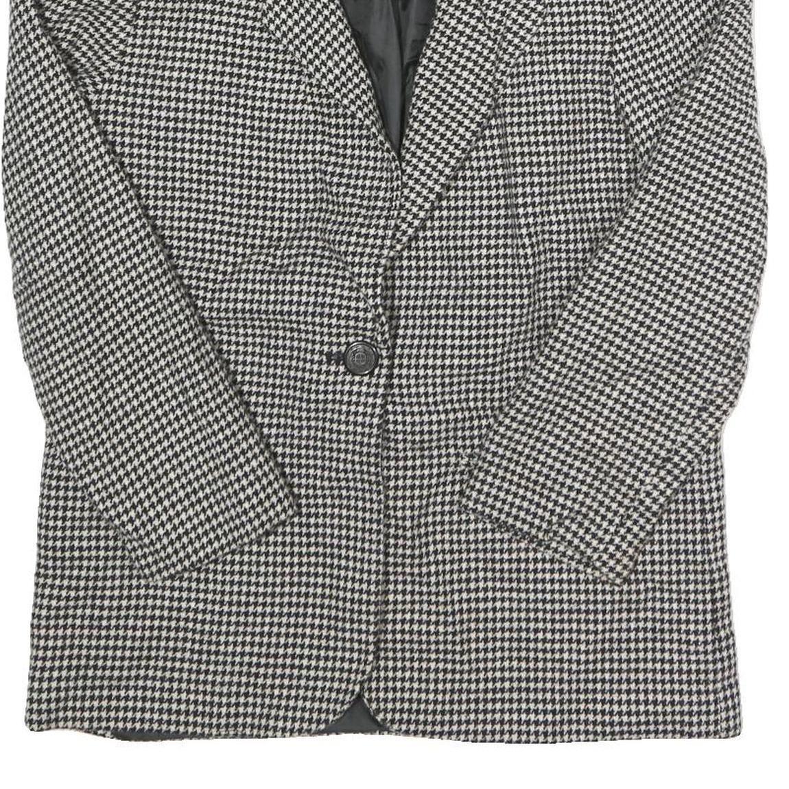 PROPHECY Womens Black & White Houndstooth Tailored Jacket UK 10 Wool Blend