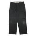 DICKIES Mens Black Polyester Blend Regular Fit Straight Leg Trousers W36 L32