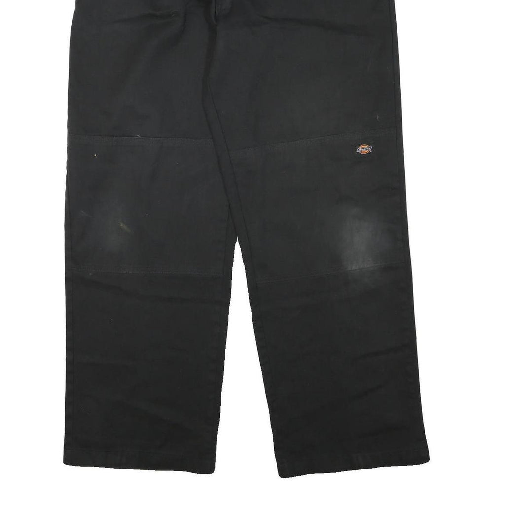 DICKIES Mens Black Polyester Blend Regular Fit Straight Leg Trousers W36 L32