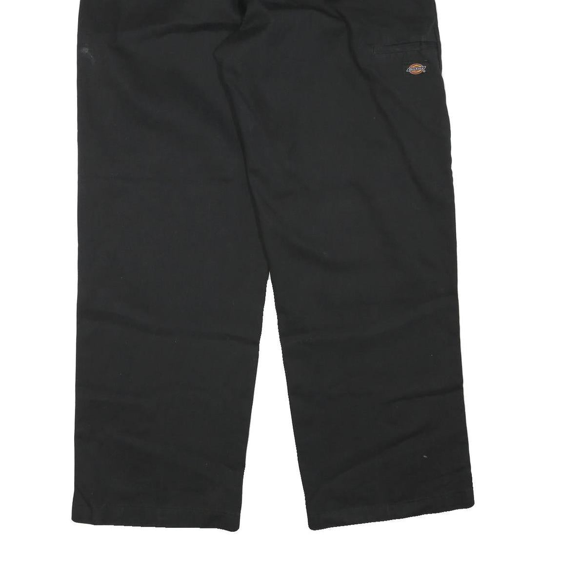 DICKIES Mens Black Polyester Blend Regular Fit Straight Leg Trousers W36 L32