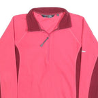 BERGHAUS Womens Pink & Burgundy Plain Pullover Jumper 1/4 Zip Polyester UK 8