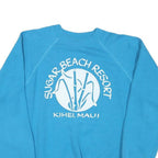 HANES Mens Blue Sugar Beach Resort Kihei Maui Crew Neck L Cotton Sweatshirt