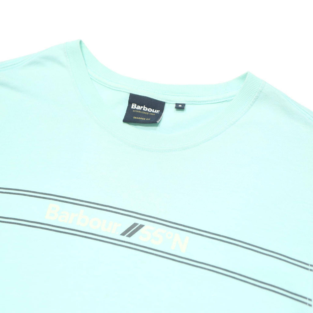 BARBOUR Mens Blue Graphic T-Shirt S Short Sleeve Crew Neck Casual Cotton