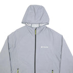 COLUMBIA Mens Grey Hooded Jacket XL Polyester Blend Zip Plain Outdoor Activewear