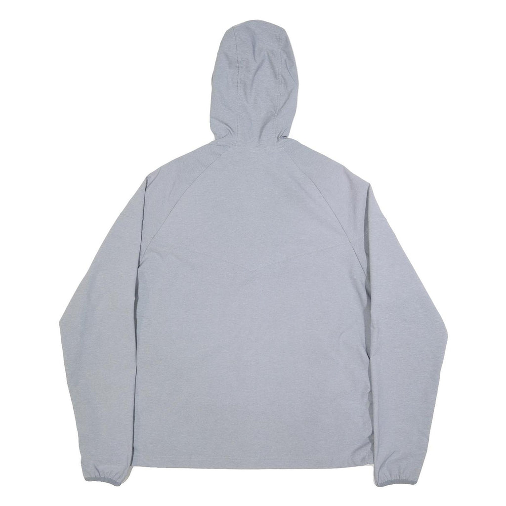 COLUMBIA Mens Grey Hooded Jacket XL Polyester Blend Zip Plain Outdoor Activewear