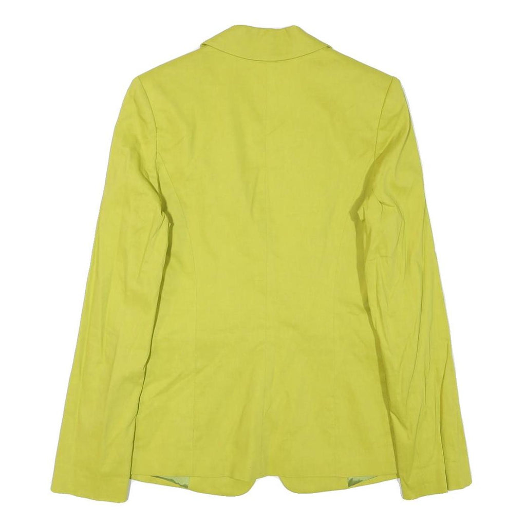 PINKO Womens Yellow Slim Blazer Jacket UK 12 Polyester Blend Button Closure