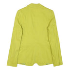 PINKO Womens Yellow Slim Blazer Jacket UK 12 Polyester Blend Button Closure