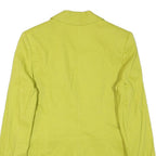 PINKO Womens Yellow Slim Blazer Jacket UK 12 Polyester Blend Button Closure