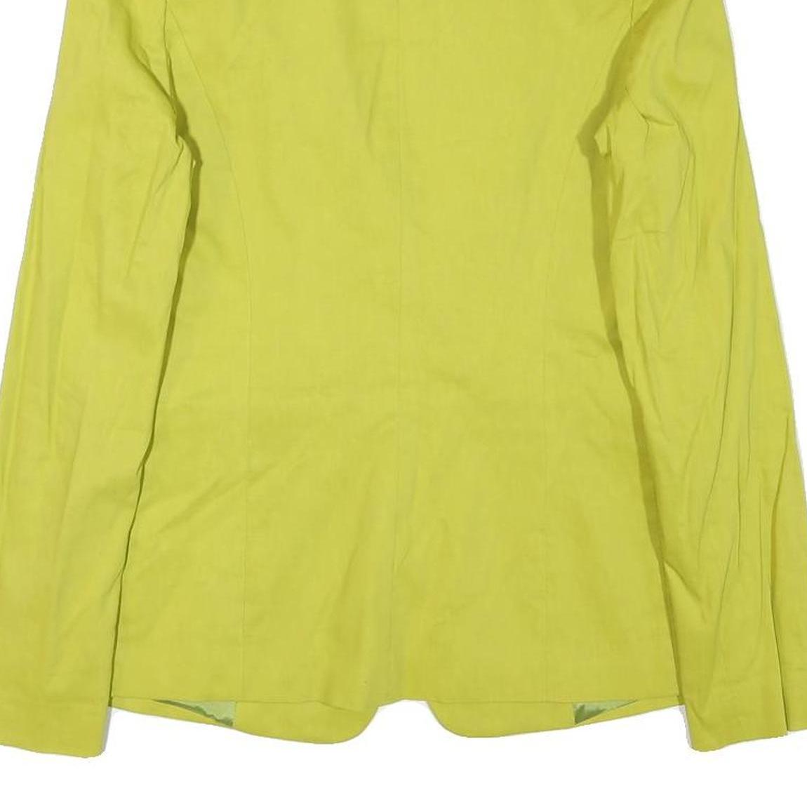 PINKO Womens Yellow Slim Blazer Jacket UK 12 Polyester Blend Button Closure