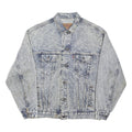 LEVI'S Mens Blue Denim Cotton Blend Button Jacket XL Acid Wash Vintage Casual