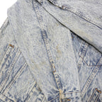 LEVI'S Mens Blue Denim Cotton Blend Button Jacket XL Acid Wash Vintage Casual