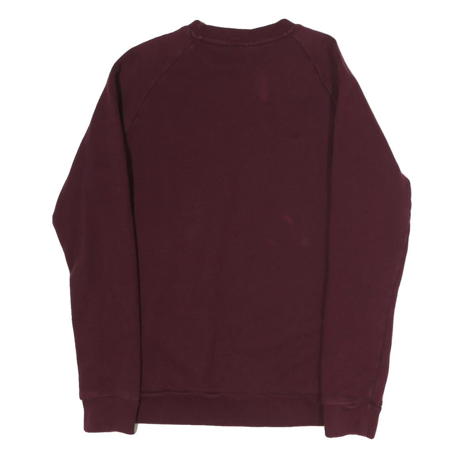 ADIDAS Mens Burgundy Sweatshirt S Crew Neck Cotton Blend Pullover