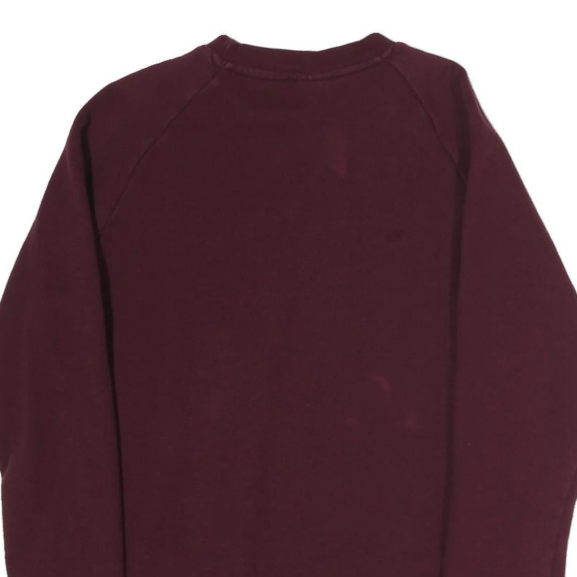 ADIDAS Mens Burgundy Sweatshirt S Crew Neck Cotton Blend Pullover
