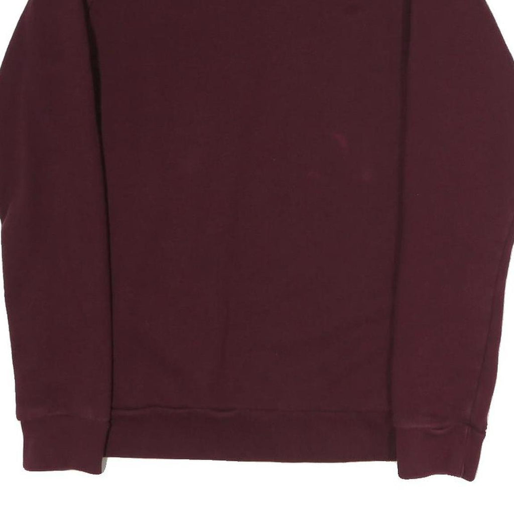 ADIDAS Mens Burgundy Sweatshirt S Crew Neck Cotton Blend Pullover