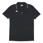 KAPPA Mens Black Short Sleeve Plain Polo Shirt XL Cotton Casual Sport