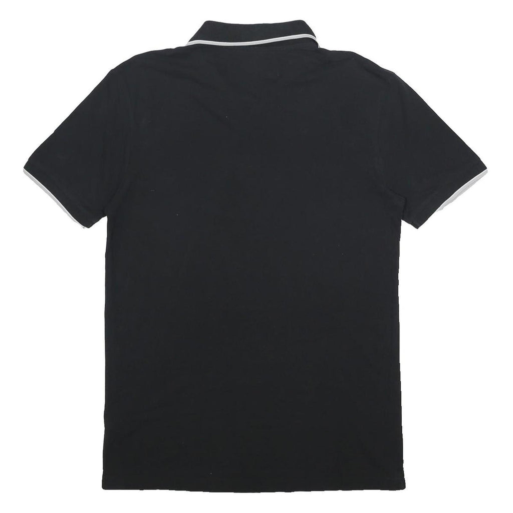 KAPPA Mens Black Short Sleeve Plain Polo Shirt XL Cotton Casual Sport