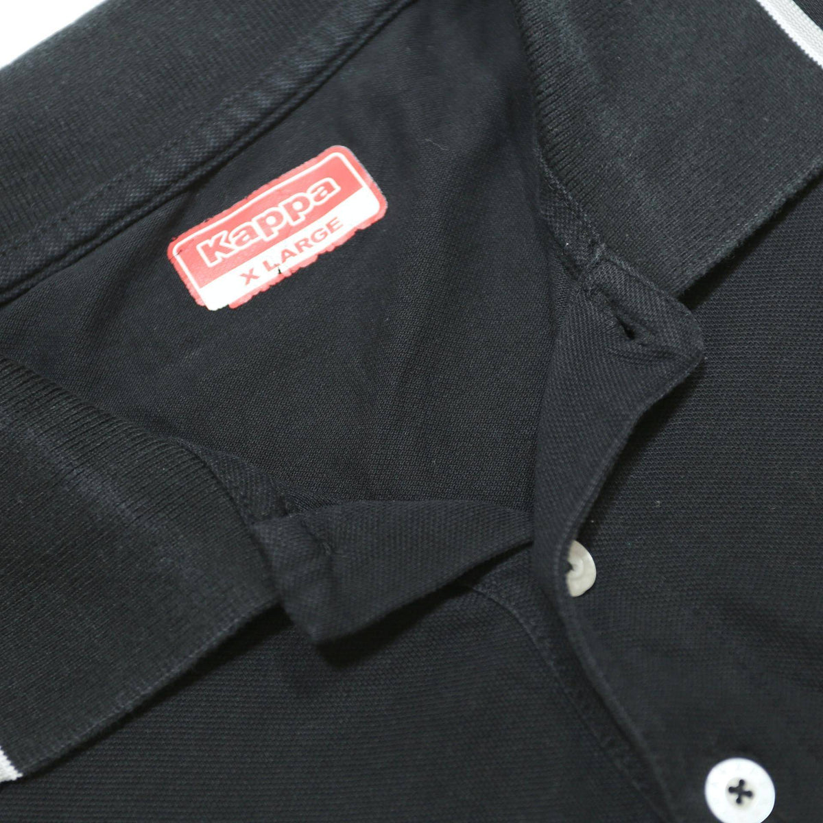 KAPPA Mens Black Short Sleeve Plain Polo Shirt XL Cotton Casual Sport