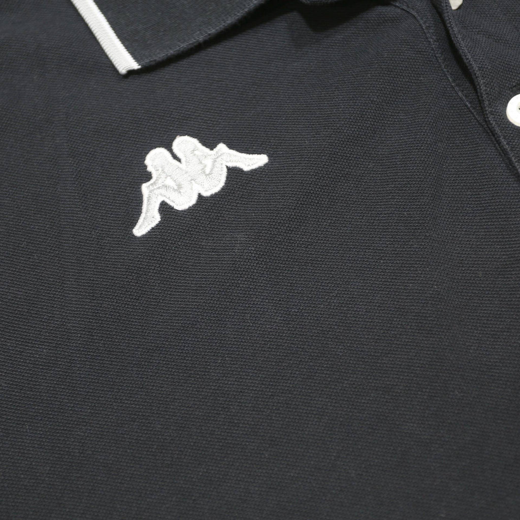 KAPPA Mens Black Short Sleeve Plain Polo Shirt XL Cotton Casual Sport