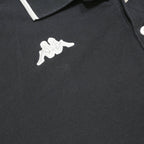 KAPPA Mens Black Short Sleeve Plain Polo Shirt XL Cotton Casual Sport