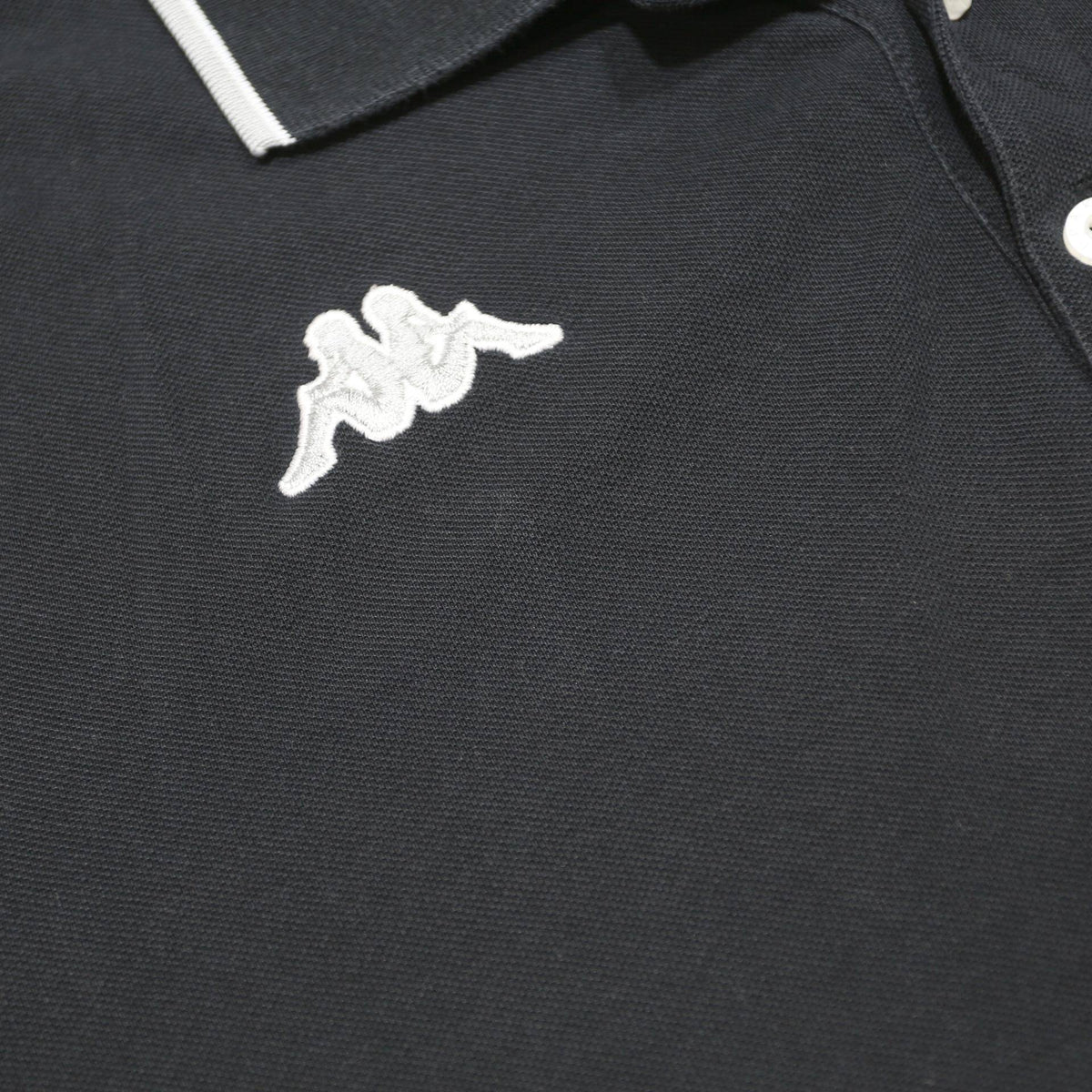 KAPPA Mens Black Short Sleeve Plain Polo Shirt XL Cotton Casual Sport