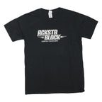 GILDAN Mens Black Rckstr Block Graphic T-Shirt M Short Sleeve Crew Neck Casual