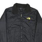THE NORTH FACE Mens Black Yellow Logo Puffer Jacket S Polyester Blend Zip
