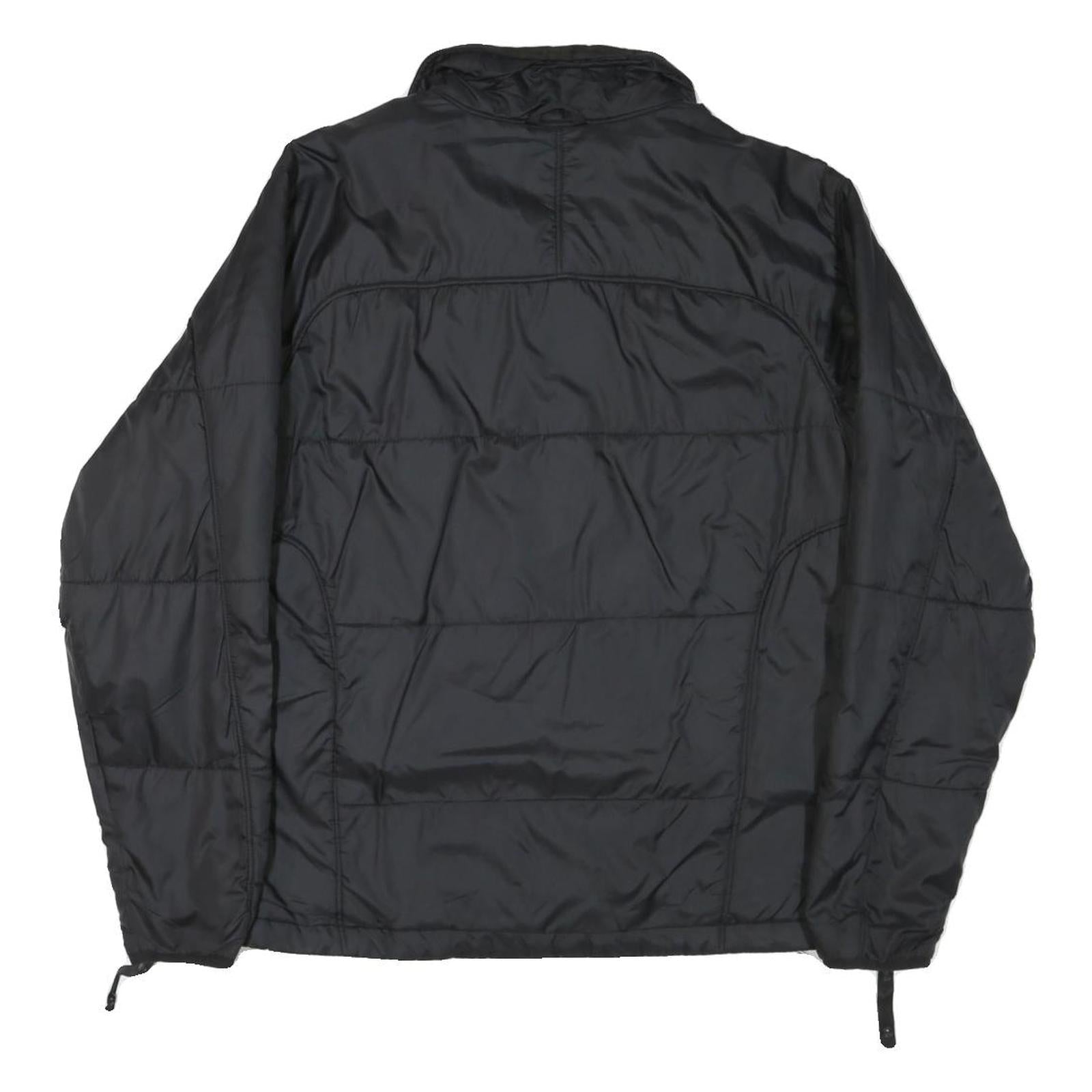 THE NORTH FACE Mens Black Yellow Logo Puffer Jacket S Polyester Blend Zip