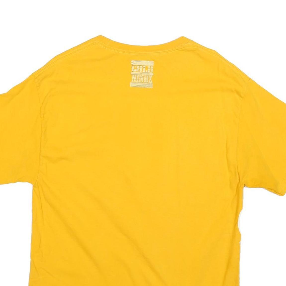 CHAMPION Mens Yellow Gold Niñoz Graphic T-Shirt L Short Sleeve Crew Neck Cotton