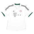 ADIDAS Mens White Green Bayern Munchen Football Shirt L Short Sleeve Polo Collar