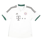 ADIDAS Mens White Green Bayern Munchen Football Shirt L Short Sleeve Polo Collar