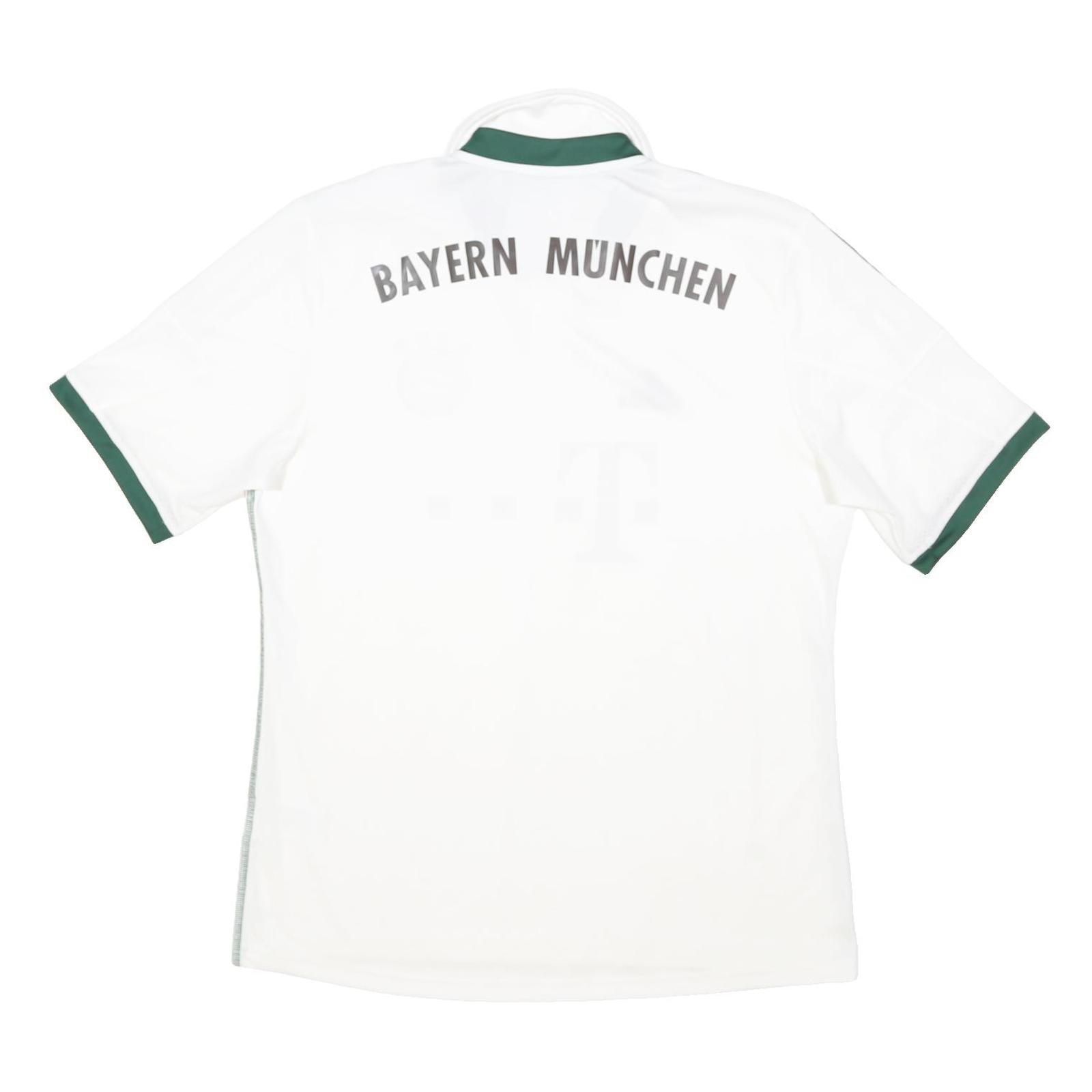 ADIDAS Mens White Green Bayern Munchen Football Shirt L Short Sleeve Polo Collar