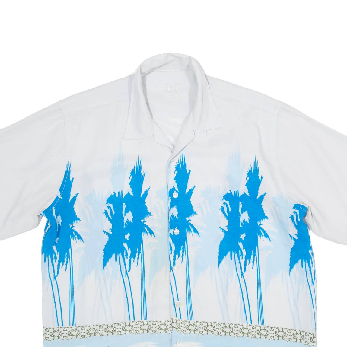 J&J Mens Hawaiian Shirt Grey Floral L