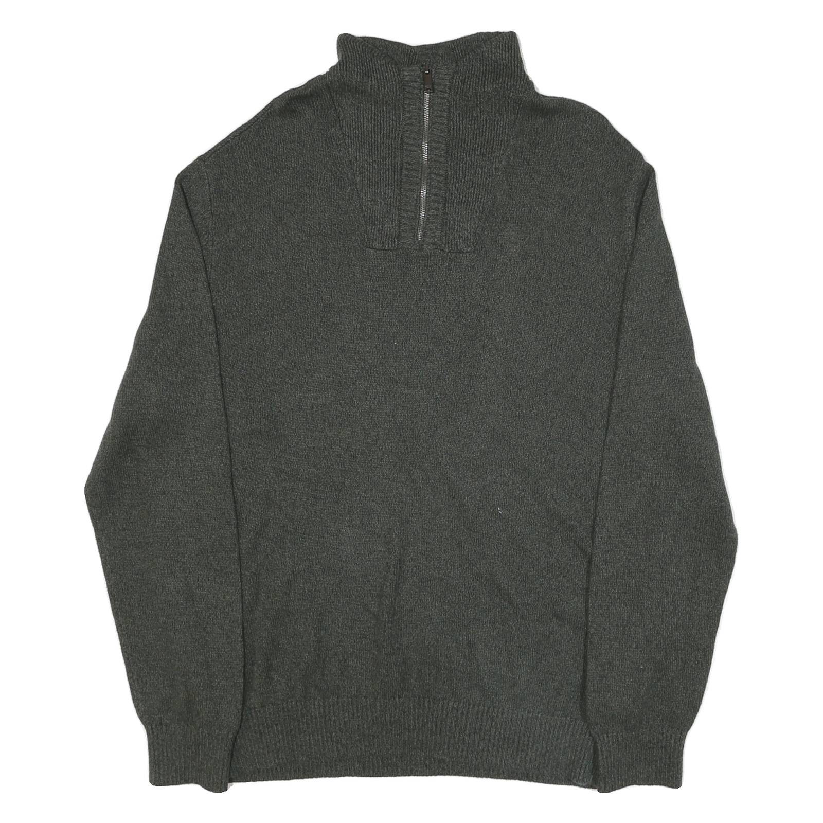 CALVIN KLEIN JEANS Mens Grey Pullover Plain Crew Neck Basic Knit XL Cotton Blend