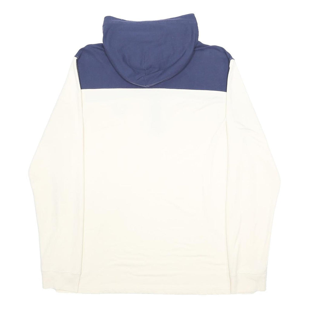 TRUE RELIGION Mens Blue & White Hoodie 2XL Cotton Blend Long Sleeve Pullover