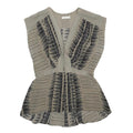 WHISTLES Womens Grey & Black Printed Silk Blouse Sleeveless V-Neck UK 12