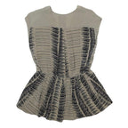 WHISTLES Womens Grey & Black Printed Silk Blouse Sleeveless V-Neck UK 12