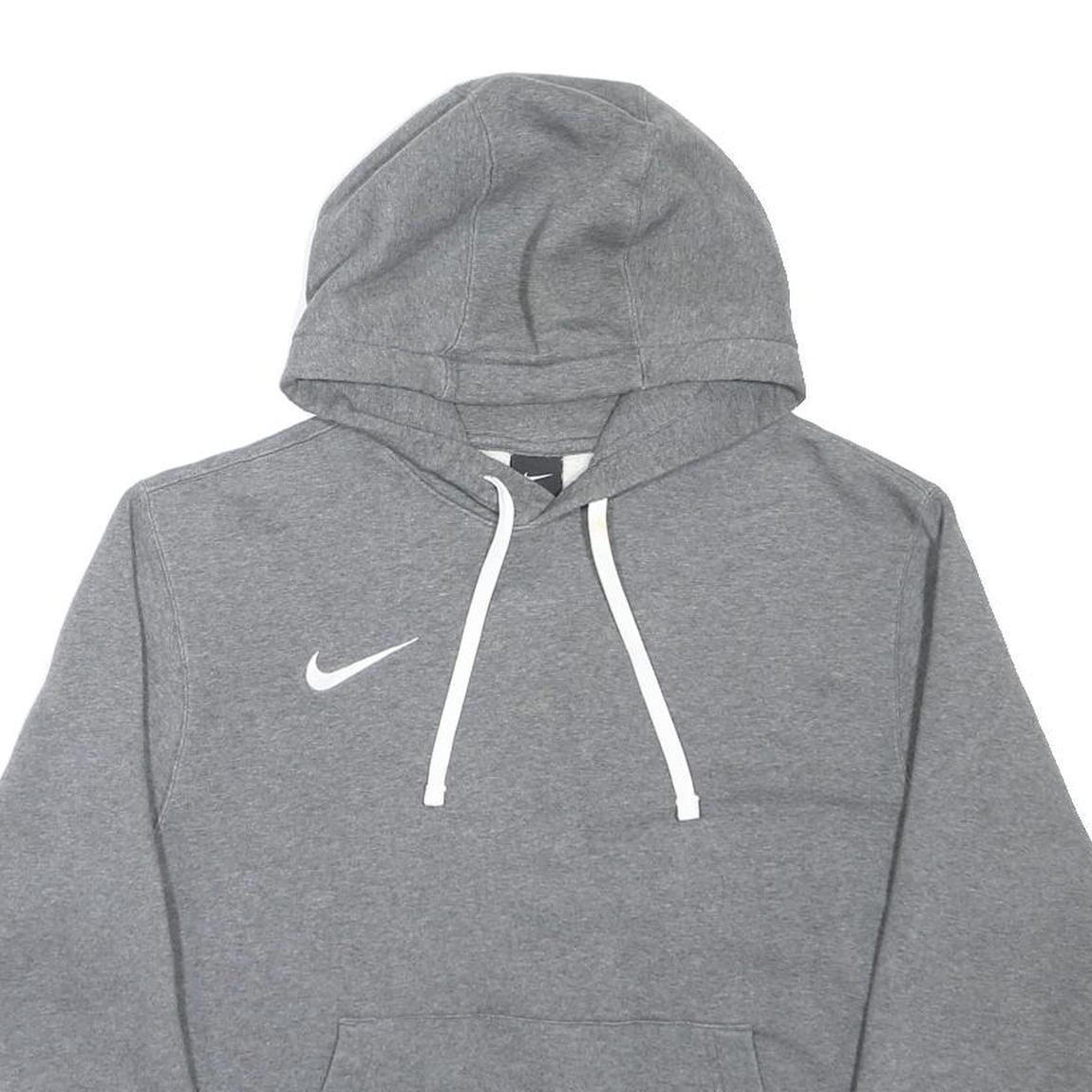 NIKE Mens Grey Hoodie M Cotton Blend Pullover Casual Sportswear