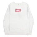 VANS Mens White Sweatshirt Crew Neck M Cotton Blend Casual Pullover Logo