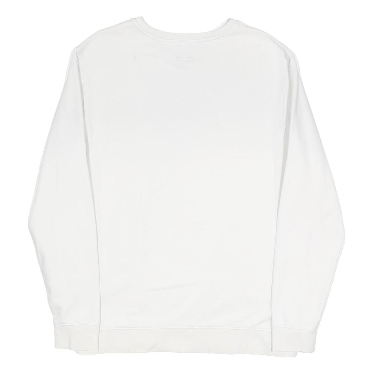 VANS Mens White Sweatshirt Crew Neck M Cotton Blend Casual Pullover Logo