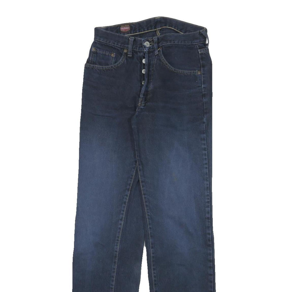 EDWIN Mens Regular Fit Blue Denim Jeans W26 L31 Button Closure Cotton Blend