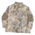REAL TREE Mens Beige Camouflage Cotton Blend Zip Jacket 2XL Outdoor Hunting