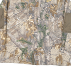 REAL TREE Mens Beige Camouflage Cotton Blend Zip Jacket 2XL Outdoor Hunting