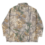 REAL TREE Mens Beige Camouflage Cotton Blend Zip Jacket 2XL Outdoor Hunting