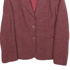 ALEXON Womens Red Houndstooth Button Jacket S Wool Blend Tailored