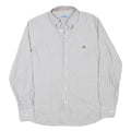 HARMONT AND BLAINE Mens Grey White Striped Shirt S Cotton Blend Classic Fit