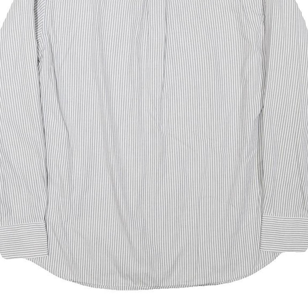 HARMONT AND BLAINE Mens Grey White Striped Shirt S Cotton Blend Classic Fit