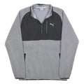PUMA Mens Grey & Black Patterned Full Zip Jumper Crew Neck Polyester Blend S